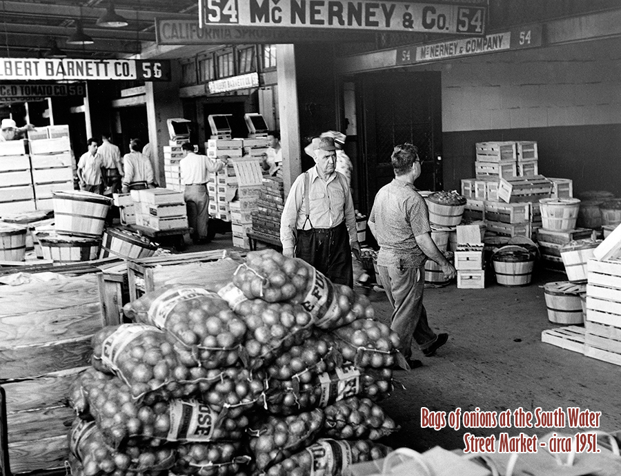 Photograph of the 1941 Chicago Produce Market Loading Docks  11x14 